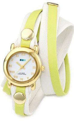 La Mer Collections LMLW4042 Crème Yellow Gold Circle Layered Wrap