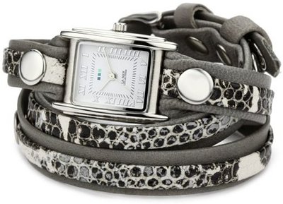 La Mer Collections LMLW4045 Cement Snake Silver Layered Wrap