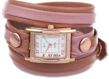 La Mer Collections LMLWMIX004 Cognac Rose Gold Mix Layer Bracelet Wrap
