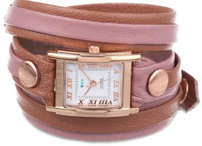 La Mer Collections LMLWMIX004 Cognac Rose Gold Mix Layer Bracelet Wrap