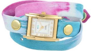 La Mer Collections LMSTW3000 Malibu Tie Dye Blue Gold Wrap