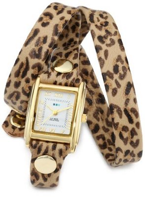 La Mer Collections LMSTW6002 Leopard Gold Triple Wrap