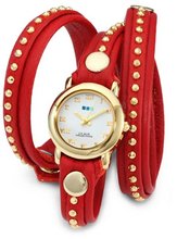 La Mer Collections LMSW3005 Red Gold Bali Stud Wrap
