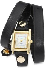 La Mer Collections LMWTW1035 Black Washed Gold Triple Wrap