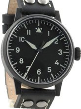 Laco Damme Black PVD Swiss Quartz Pilot with Sapphire Crystal 861792
