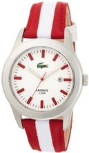 Lacoste 2010502 Advantage Red and White Grosgrain Strap White Dial