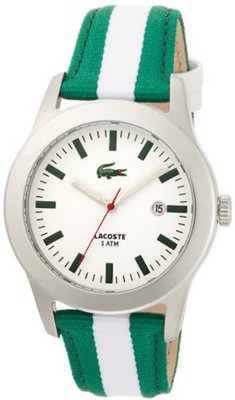 Lacoste Advantage White Dial Green and White Strap 2010501