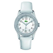 Lacoste Advantage White Dial White Leather Ladies 2000464
