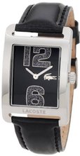 Lacoste Andorra Black Dial Black Leather Ladies 2000677