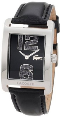Lacoste Andorra Black Dial Black Leather Ladies 2000677