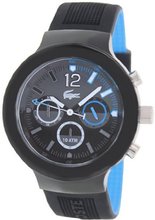 Lacoste Borneo Chronograph Black Dial Black Silicone Rubber 2010706