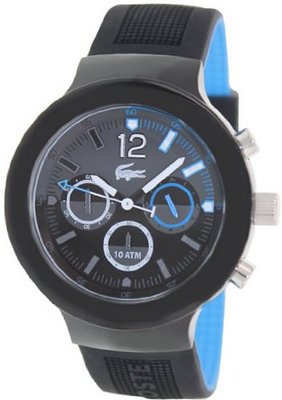 Lacoste Borneo Chronograph Black Dial Black Silicone Rubber 2010706