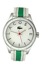 Lacoste White Dial Tri- Color Textile Strap Unisex 2000769
