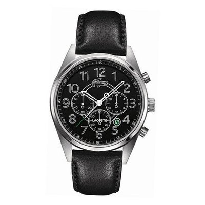 Lacoste 'Zaragoza' Chronograph Leather Strap
