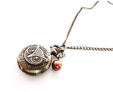 Pocket - Owl with brown bead [Jewelry]