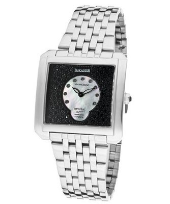 Ã¢â'¬â"¢s GranDame White & Black Swarovski Crystal White MOP/Silver Dial Stainless Steel