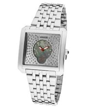 Ã¢â'¬â"¢s GranDame White Swarovski Crystal Black MOP/Silver Dial Stainless Steel