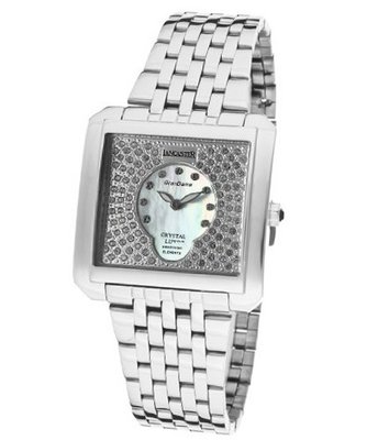 Ã¢â'¬â"¢s GranDame White Swarovski Crystal White MOP/Silver Dial Stainless Steel