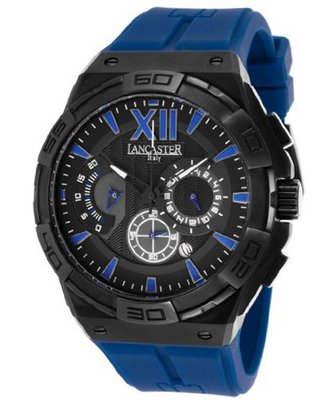 Acquascope Chronograph Black Textured Dial Blue Silicone