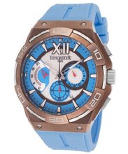 Acquascope Chronograph Silver Tone Textured Dial Light Blue Silicone