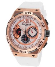 Acquascope Chronograph Silver Tone Textured Dial White Silicone