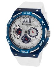 Acquascope Chronograph Silver Tone Textured Dial White Silicone