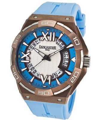 Acquascope Tempo Silver Textured & Light Blue Dial Light Blue Silicone