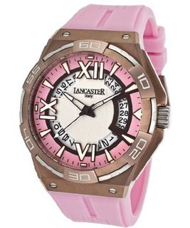 Acquascope Tempo Silver Textured & Pink Dial Pink Silicone