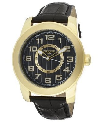 Black Textured Dial Black Genuine Leather