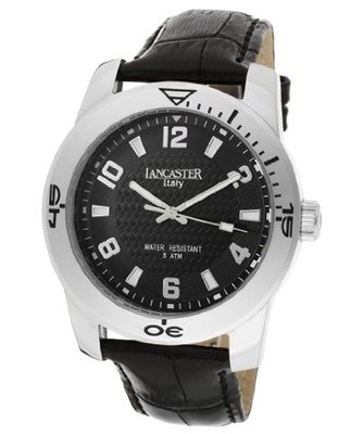 Black Textured Dial Black Genuine Leather