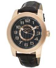 Black Textured Dial Black Genuine Leather