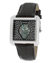 Black With Black MOP Dial & White Swarovski Crystal Black Genuine Leather