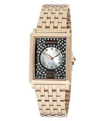 Black With Black MOP Dial & White Swarovski Crystal Rose Gold Tone Stainless Steel