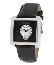 Black With White MOP Dial & White Swarovski Crystal Black Genuine Leather