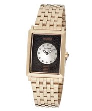 Black With White MOP Dial & White Swarovski Crystal Rose Gold Tone Ion Plated Stainless Steel