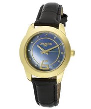 Blue Mother Of Pearl Dial Black Genuine Leather