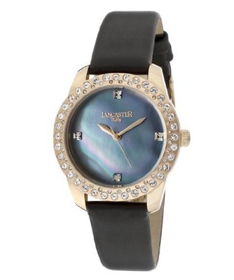 Blue Mother Of Pearl Dial Black Silk/Genuine Leather