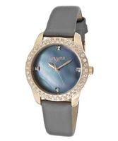 Blue Mother Of Pearl Dial Gray Silk/Genuine Leather