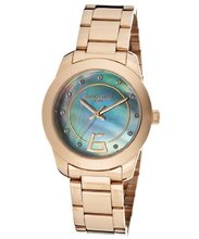 Blue Mother Of Pearl Dial Rose Gold Tone Ion Plated Stainless Steel