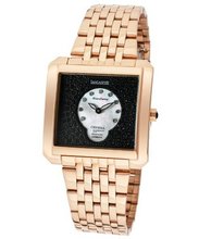 GranDame Black Swarovski Crystal White MOP Rose Gold IP Stainless Steel