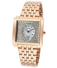 GranDame White Swarovski Crystal White MOP Rose Gold IP Stainless Steel