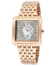 GranDame White Swarovski Crystal White MOP Rose Gold IP Stainless Steel