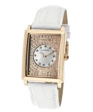 Rose Gold Tone With White MOP Dial & White Swarovski Crystal White Genuine Leather