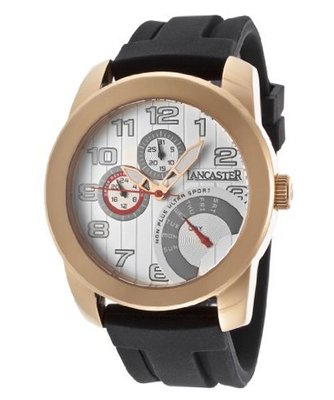 Silver Textured Dial Black Rubber