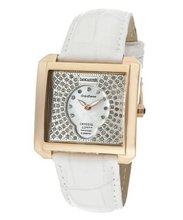 Silver With White MOP Dial & White Swarovski Crystal White Genuine Leather