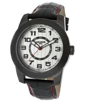uLancaster Italy Silver Textured Dial Black Genuine Leather 