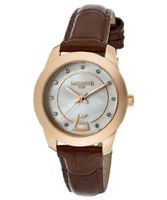 White Mother Of Pearl Dial Brown Genuine Leather