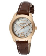 White Mother Of Pearl Dial Brown Genuine Leather
