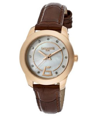 White Mother Of Pearl Dial Brown Genuine Leather