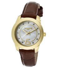 White Mother Of Pearl Dial Brown Genuine Leather